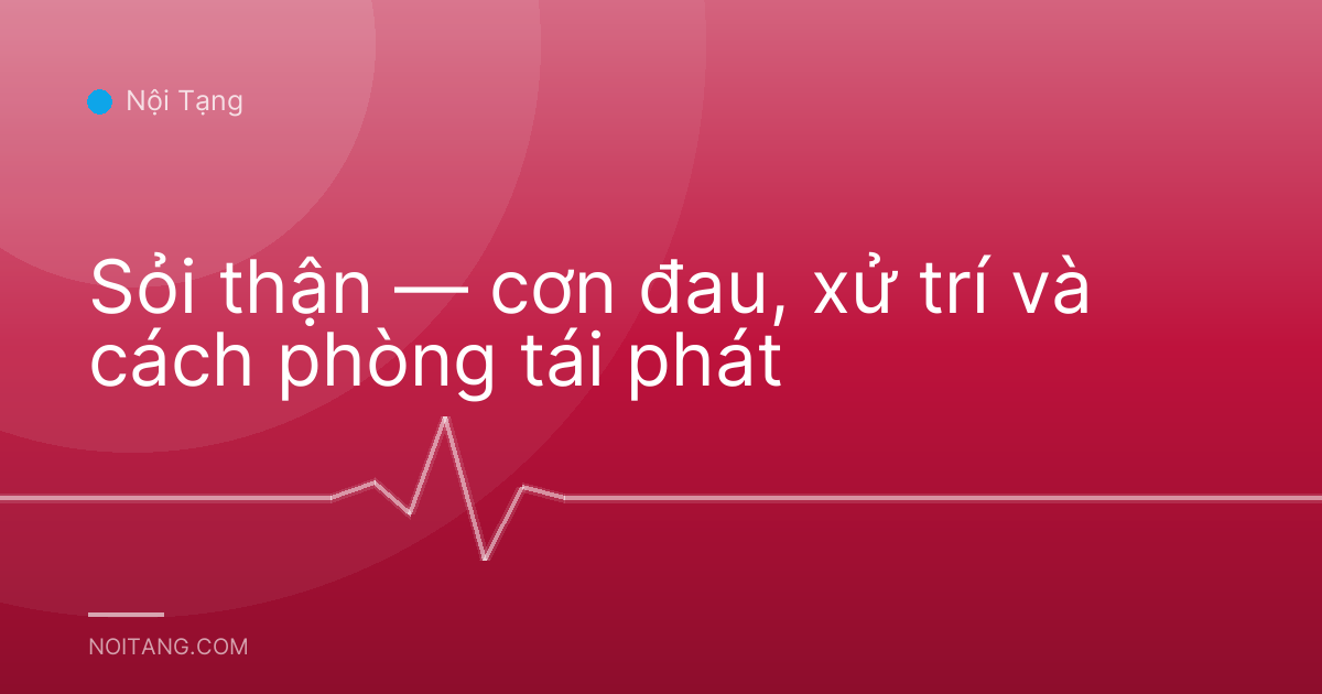 Sỏi thận — cơn đau, xử trí và cách phòng tái phát