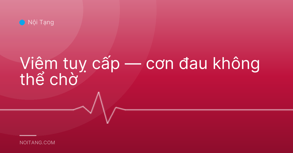 Viêm tuỵ cấp — cơn đau không thể chờ